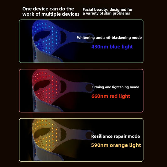 LED Photon Facial Mask Rejuvenation Device with Red and Blue Light Therapy