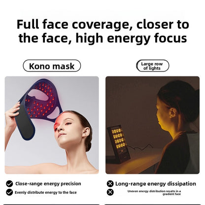 LED Photon Facial Mask Rejuvenation Device with Red and Blue Light Therapy